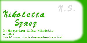 nikoletta szasz business card